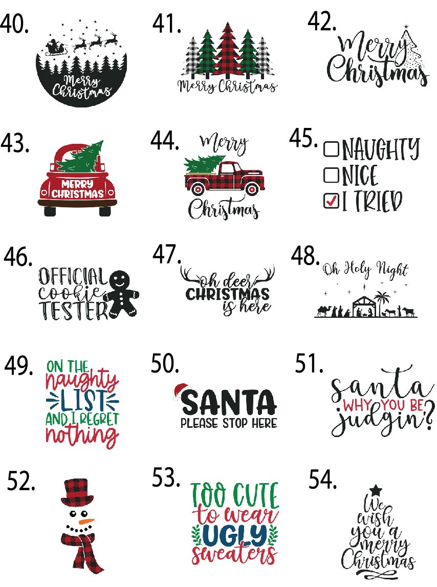 Christmas Themed - Ready to Press, Full Color DTF Transfers