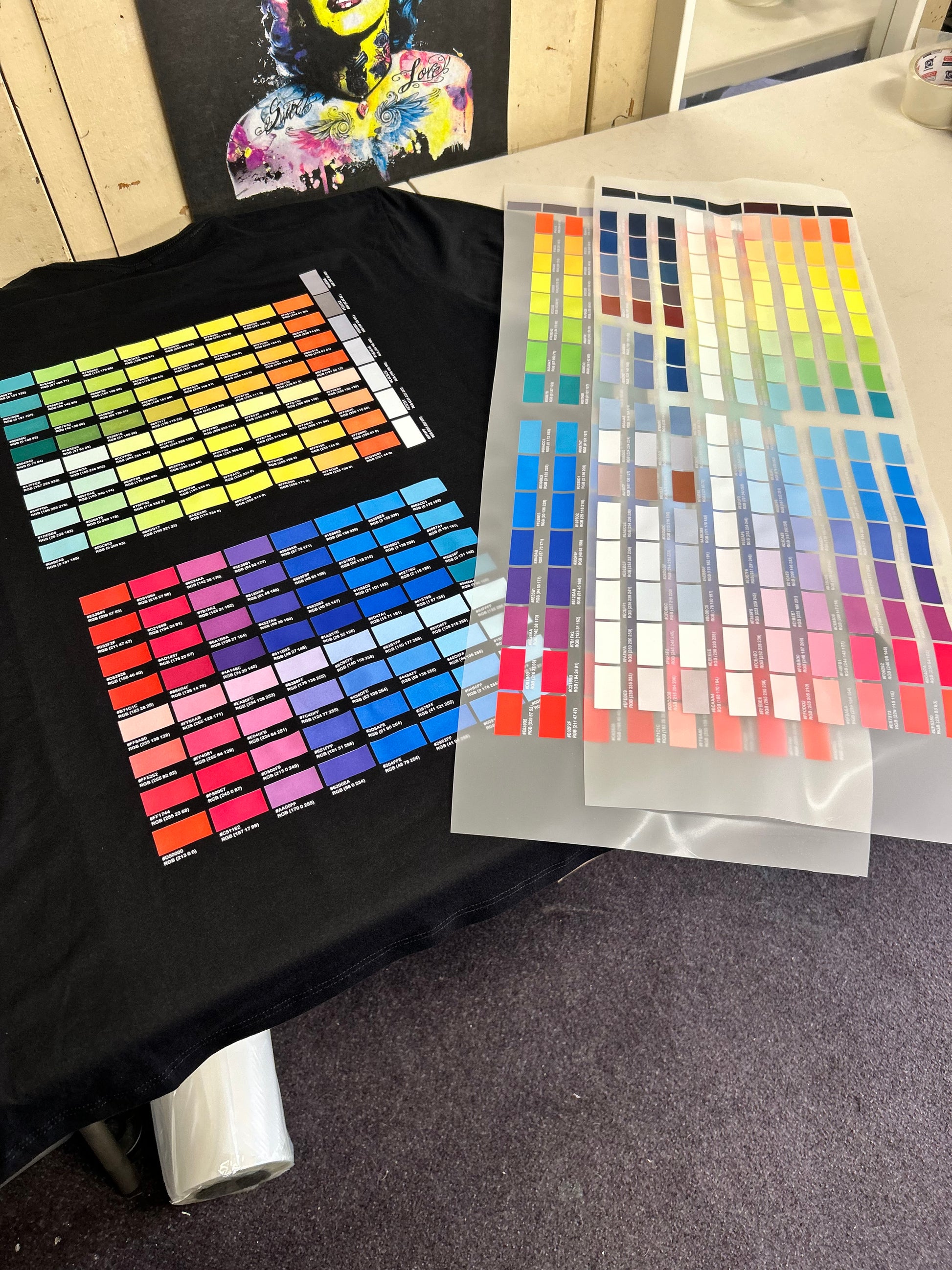 Table Transference Color RGB DTF Transfer Color Guide – Sacramento Ink Gear